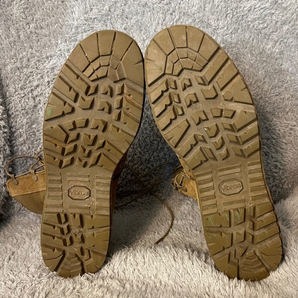 McRae Footwear Mens Tan Suede Leather Combat Military Boots Size 13R Vibram Sole - Picture 7 of 10